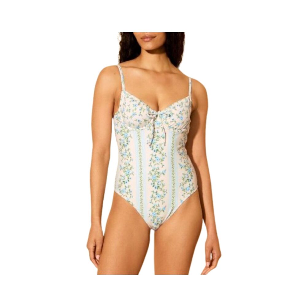 Shade & Shore NWOT Floral Print Underwire One-Piece Swimsuit Size XS - Picture 2 of 5